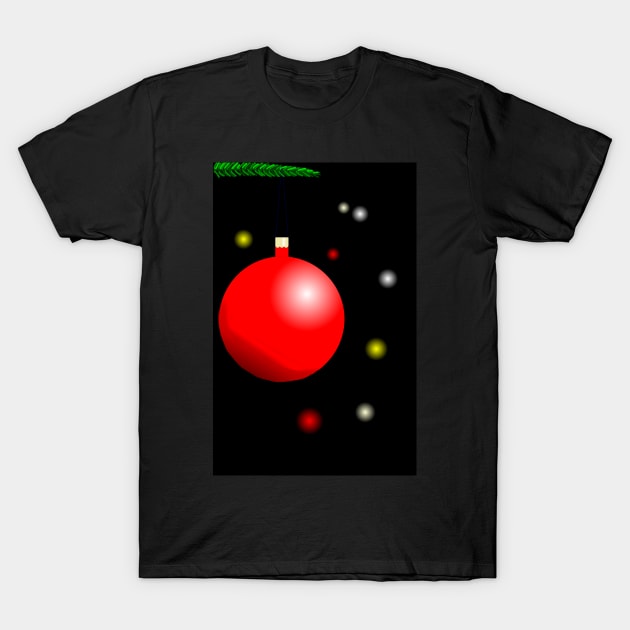 Christmas Design - Bauble and Lights T-Shirt by DavidASmith